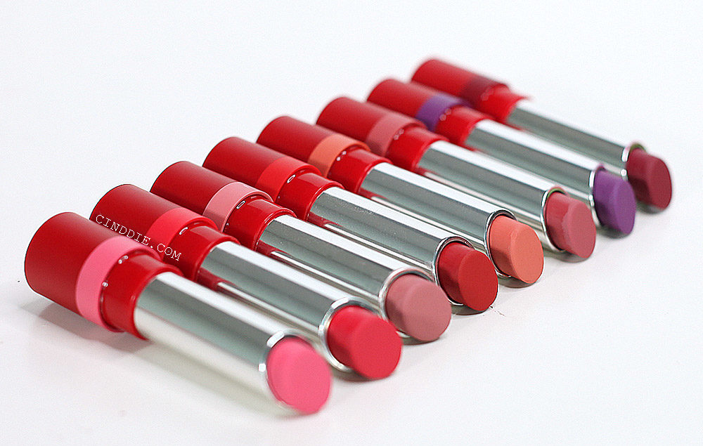 Image of Rimmel the only one matte lipstick lined up on table