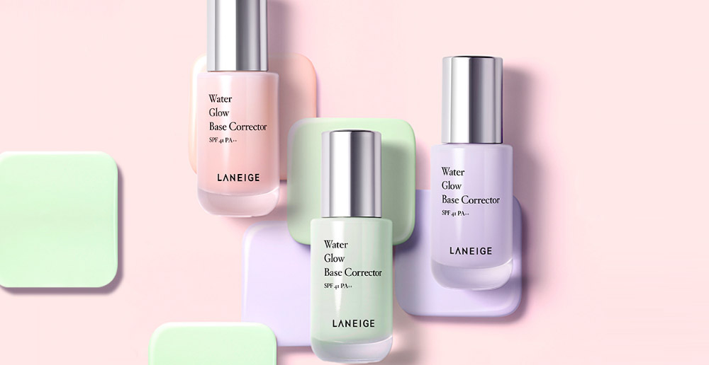 Image of all 3 Laneige Water Glow base Corrector