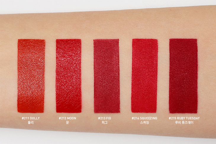 Image of 3ce Red Recipe lip color Mini kit Swatch