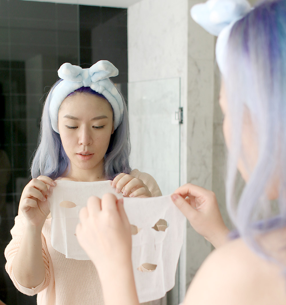 Image of Lululun Face Mask - About to put it on
