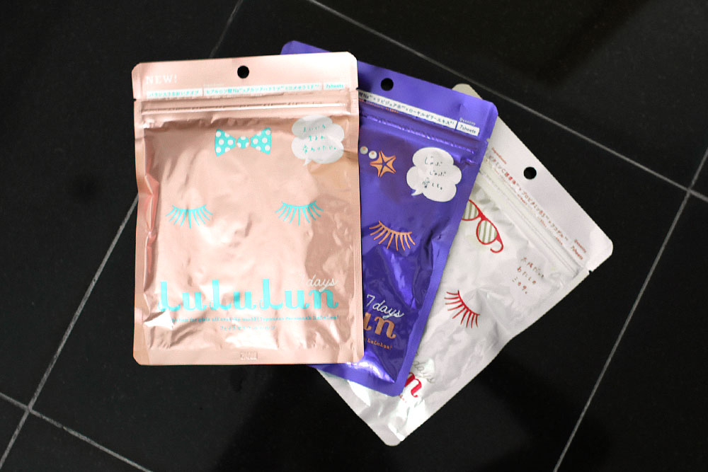 Image of Lululun face masks - packs of 7. Pink White blue